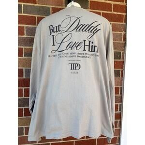 Taylor Swift Shirt Plus Size 4XL Beige Long Sleeve TTPD But Daddy I Love Him Tee